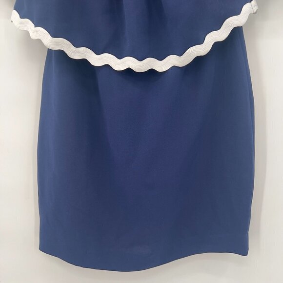 Shoshanna Astor Navy/White Off The Shoulder Dress NWT - Picture 5 of 8